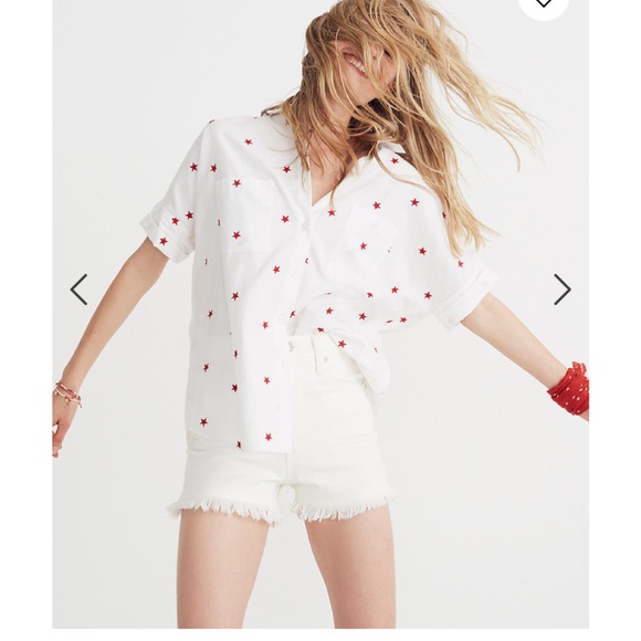 Madewell Tops - SOLD Madewell Star Embroidered Courier Shirt